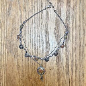 Pilgrim Silver Necklace with Multicolor Accents